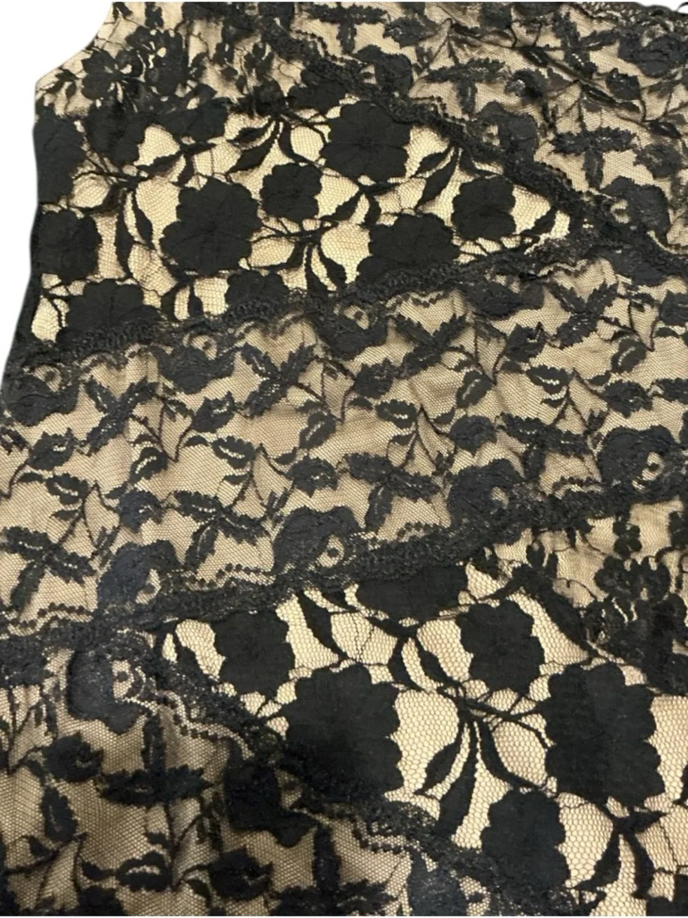 Onyx Nite Lace One Shoulder Dress Size 10 Black Nude Cocktail Elegant - Picture 7 of 8